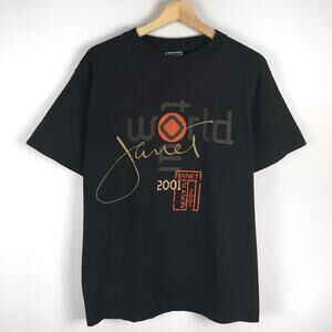 Vintage 2001 Janet Jackson World Tour T Shirt Medium Black R&B Band Rap Tee
